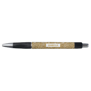 Faux Golden Yellow Glitter Texture Look With Name