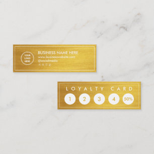Faux Gradient Gold Mini Chic Modern Minimalist Loyalty Card