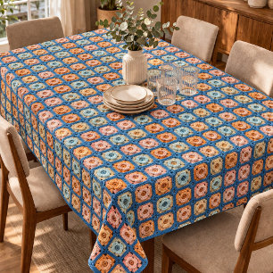 Faux Granny Square Crochet Pattern Tablecloth