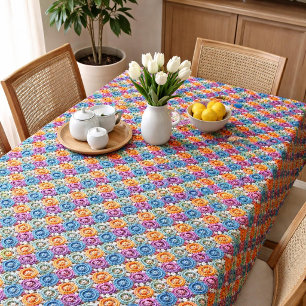 Faux Granny Square Crochet Pattern Tablecloth