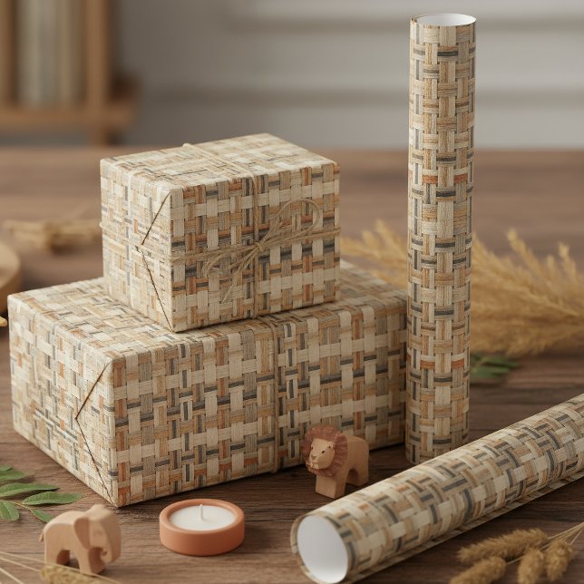 Faux Grasscloth Geometric Weave Pat#3 ID1271 Wrapping Paper (Creator Uploaded)