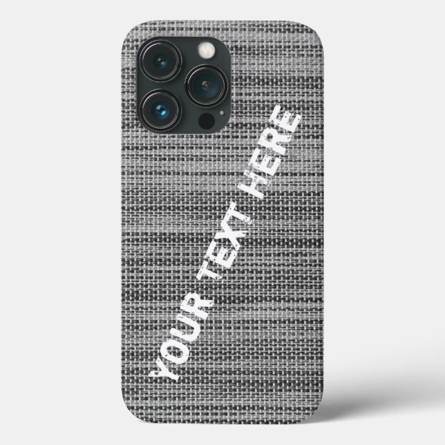 Faux Gray Fabric - Your Text Name Case-Mate iPhone Case (Back)
