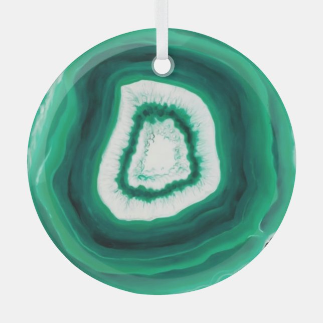 Faux Green Agate Glass Oraments Glass Tree Decoration (Front)