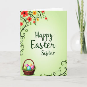 Faux Green Easter Sister Card