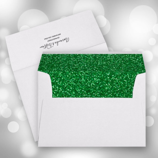 Faux Green Glitter 5 x 7 Envelope (Creator Uploaded)