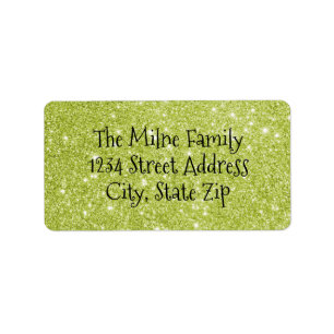 Faux Green Glitter - Address Labels