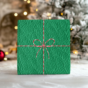 Faux Green Leather Texture Wrapping Wrapping Wrapping Paper Sheet