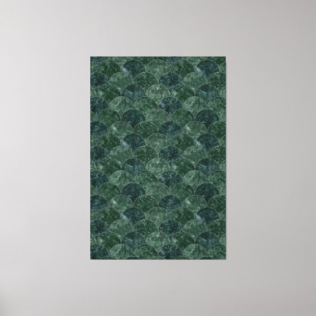 Faux Green Stone Mermaid Scales Canvas Print (Front)
