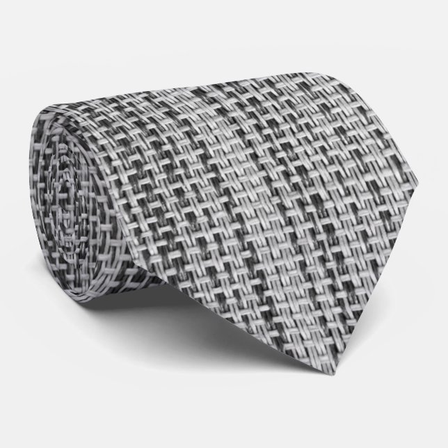 Faux Grey Cotton Neck Tie (Rolled)