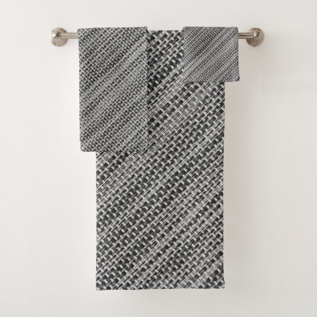 Faux Grey Fabric Bath Towel Set (Insitu)
