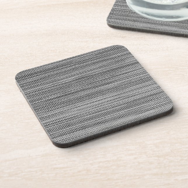 Faux Grey Fabric Beverage Coaster (Left Side)
