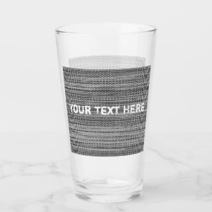 Faux Grey Fabric Custom Text Glass
