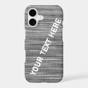 Faux Grey Fabric Custom Text IPhone Case