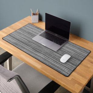 Faux Grey Fabric Design Desk Mat