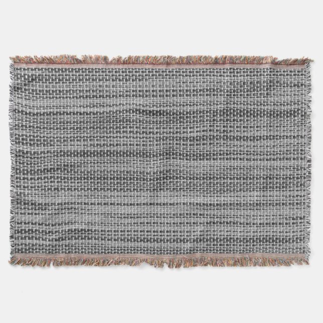 Faux Grey Fabric Throw Blanket (Front)