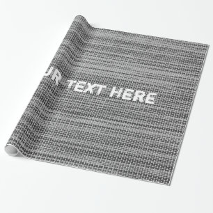 Faux Grey Fabric Wrapping Paper with Custom Text