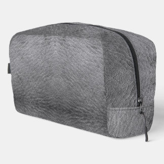Faux Grey Leather Dopp Kit
