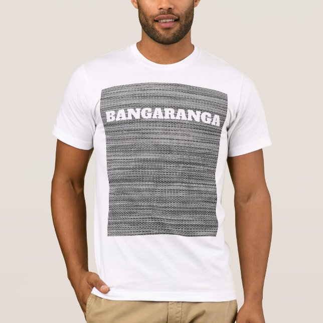 Faux Grey Patch Design T-Shirt Bangaranga Text (Front)