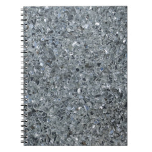 Faux Grey Sparkle Glass Notebook