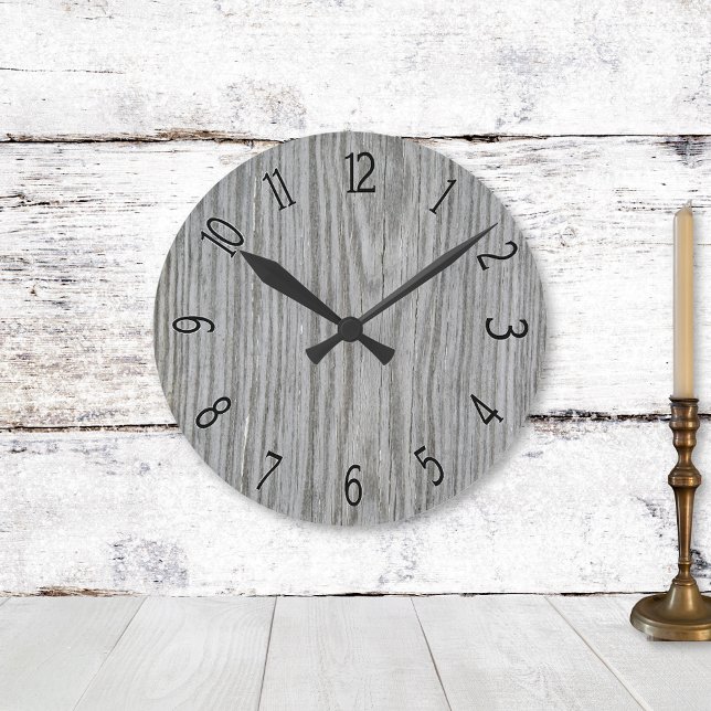 Faux Grey Wood Panelling Round Clock (Creator Uploaded)