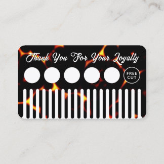 Faux hair comb looking hair salon loyalty card