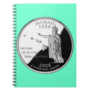 Faux Hawaii State Quarter Spiral Notebook