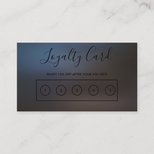 Faux Holographic Black Custom Loyalty Card (Front)