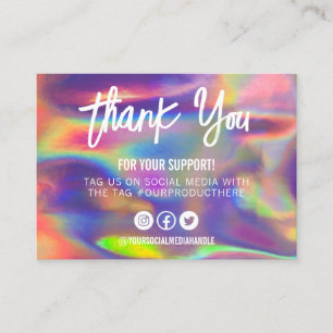 Faux Holographic Calligraphy Colourful Media Inser Business Card