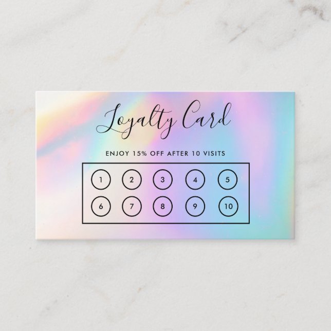 Faux Holographic Custom Loyalty Card (Front)