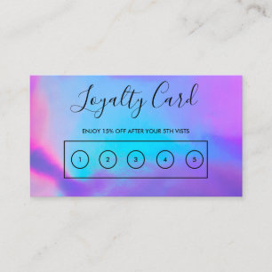 Faux Holographic Custom Loyalty Card