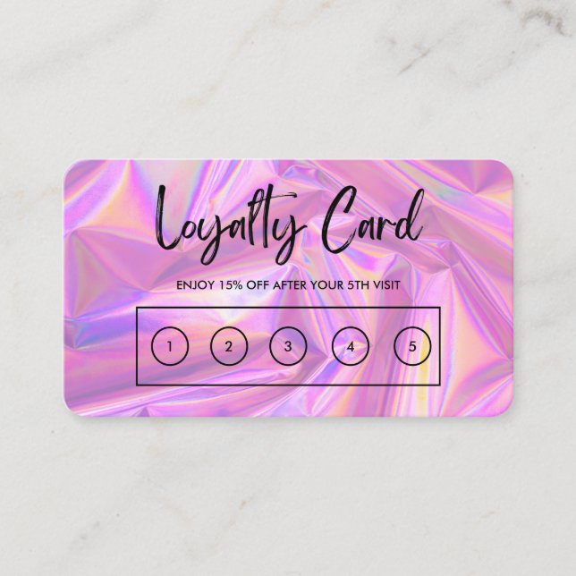 Faux Holographic Custom Loyalty Card (Front)