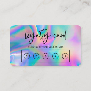 Faux Holographic Custom Loyalty Card