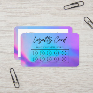 Faux Holographic Custom Loyalty Card