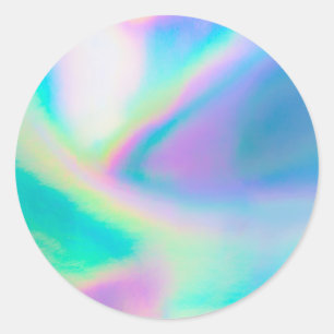 Faux Holographic Custom Trendy Classic Round Stick Sticker