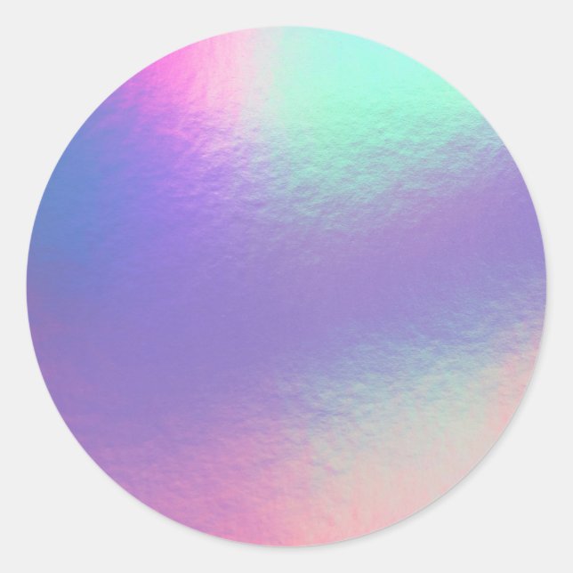 Faux Holographic Custom Trendy Classic Round Stick Sticker (Front)