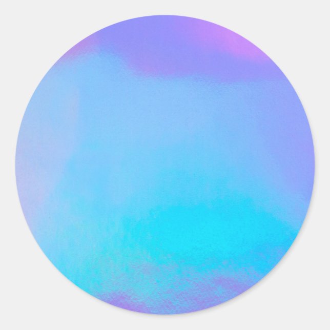 Faux Holographic Custom Trendy Classic Round Sticker (Front)