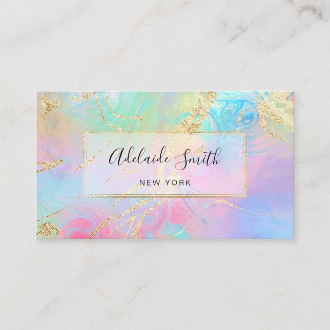 FAUX holographic effect Business Card (Front)