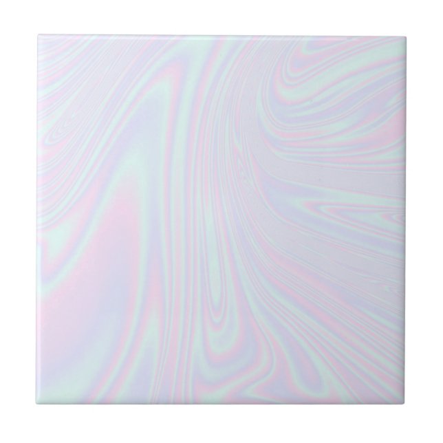Faux holographic effect texture blue tile (Front)