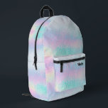 faux holographic glass effect printed backpack<br><div class="desc">pastel background backpack</div>