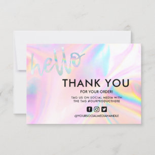 Faux Holographic Hello Thank you Media Insert