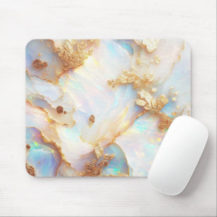 Faux Holographic Iridescent Opal Crystal Fantasy Mouse Pad