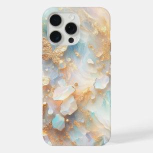 Faux Holographic Opal Moonstone Gold Butterfly iPhone 15 Pro Max Case