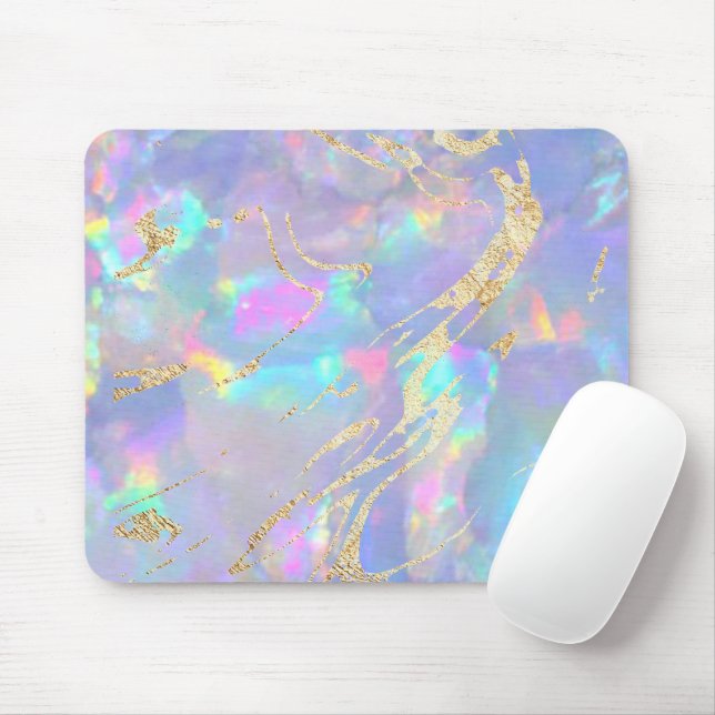 faux holographic opal mouse pad (With Mouse)