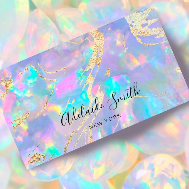 faux holographic opal stone business card (Creator Uploaded)