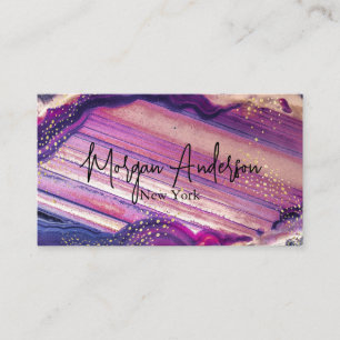 Faux holographic opal stone Personalised Business Card