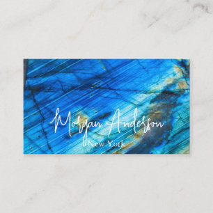 Faux holographic opal stone Personalised  Business Card