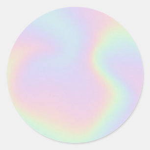 Faux Holographic Pastel Custom Trendy Classic Roun Round Sticker