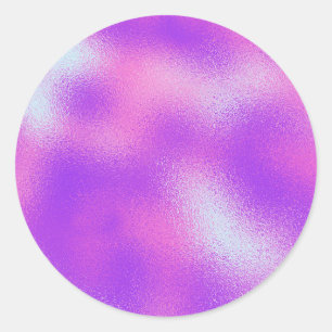 Faux Holographic Purple Custom Trendy Classic Round Sticker