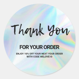 Faux Holographic Small Business Discount Classic Round Sticker