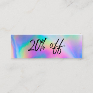 Faux Holographic Stripes  Discount Card